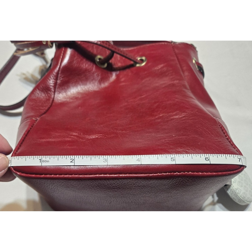 Divina Firenze Giada Red Leather Handbag Purse Medium Zip Pockets‎ Adj Straps - Picture 2 of 12